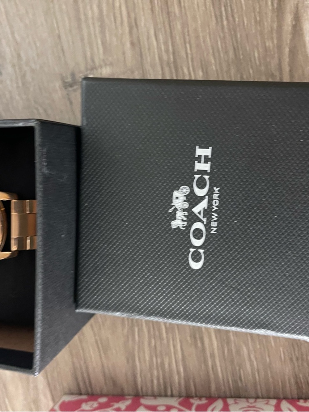Coach Gold-Tone Men’s Carriage Logo Bracelet Watch - Picture 2 of 4